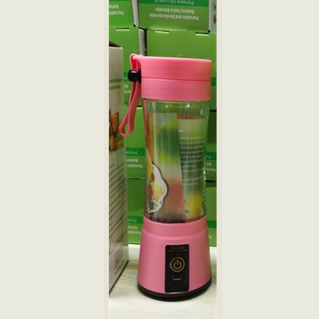 1 0 Pink / Four Knives Licuadora portátil con batería recargable USB, mini batidora de zumos de frutas para cocina, mini exprimidor eléctrico portátil y sencillo para el hogar.