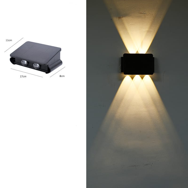 1 0 5Tanks Lámpara de pared solar impermeable para pasillos exteriores